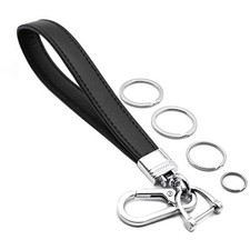 Car Fob Key Chain Genuine Leather Wristlet Strap Keychains Holder for Men and...