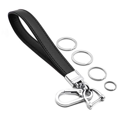 Car Fob Key Chain Genuine Leather Wristlet Strap Keychains Holder for Men and...
