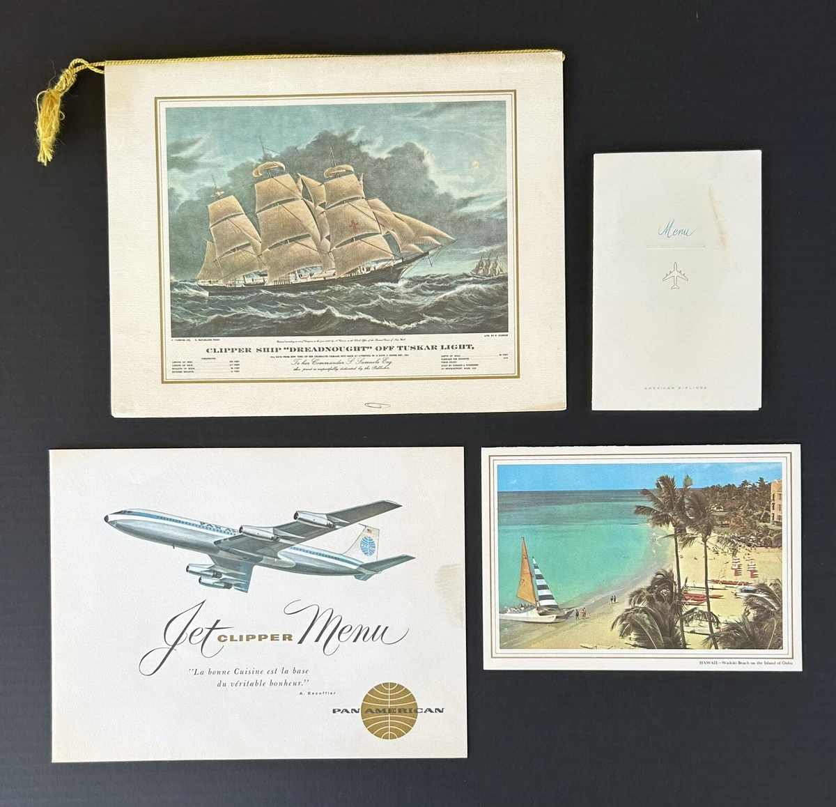 Menu Vintage Pan American World Airways 'The President By Maxim's' - Années 1970 - Collection