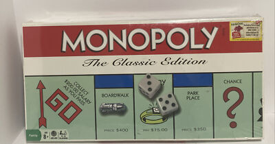 New Monopoly The Classic Edition Traditional Board Game - SEALED/Read