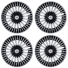 14 Inch Universal Black Silver Wheel Cover/Cap (Set of 4 Pcs) (Press Fitting)