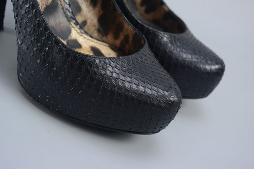 DOLCE & GABBANA D&G $1450 Snake Leather Heels Pump Shoes 37 US6.5 Made in Italy - Picture 13 of 15