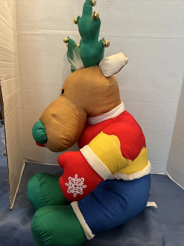 JUMBO NYLON CHRISTMAS REINDEER SATIN Puffalump Style PLUSH DOLL FIGURE TOY - Image 4 of 4