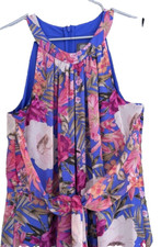 VINCE CAMUTO Womens Foral Front Tie Lined Sleeveless Lightweight jumpsuit Size14