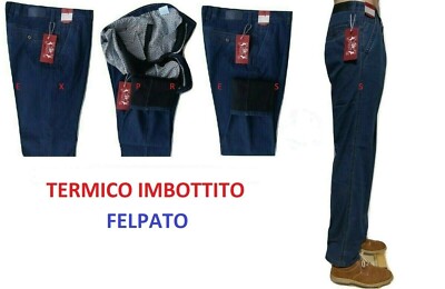 Prezzo Ridotto!! Jeans Uomo Termico Elasticizzato Felpato Vita Alta  Imbottito | eBay