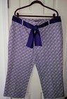 TALBOTS CROP PANTS EGGPLANT PRINT SIZE 18 NWT — photo 1