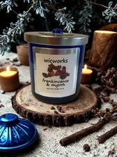 Frankincense & Myrrh Wood Wick Soy Wax Candle 10 oz