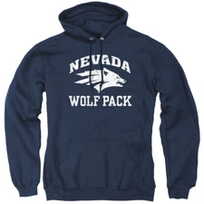 University of Nevada Reno Adult Pullover Hoodie Wolf Pack Logo, Navy, S-3XL