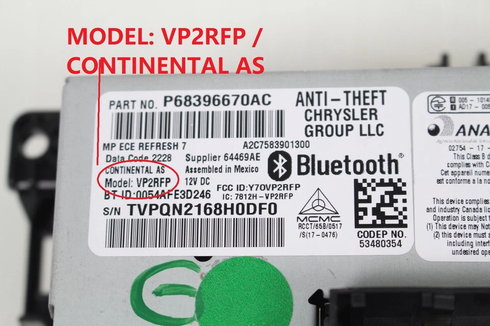 JEEP COMPASS LCD Display  7"  touch screen  parte di ricambio VP2RFP - Immagine 2 di 4