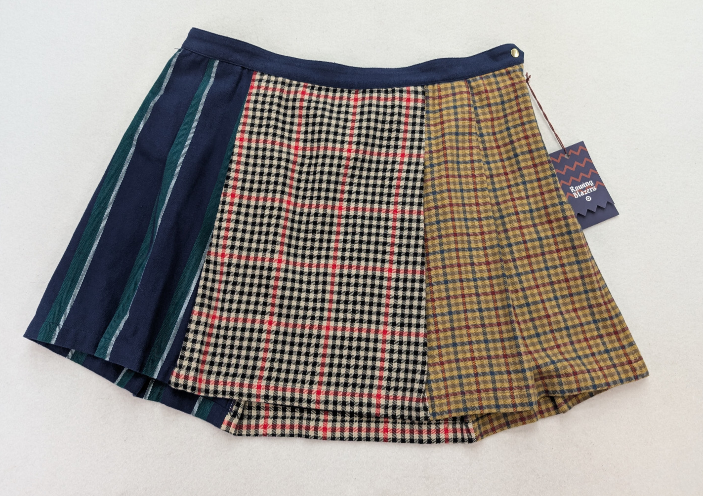 FILA Gonna donna blazer canottaggio target taglia 17 misto quadri preppy academia NUOVA