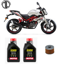 KIT TAGLIANDO MOTUL 2X 5000 10W40 +FILTRO OLIO PER BENELLI BN 125 2018 2019 2020