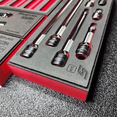 未開封新品★Snap-on ソケットセット 3/8 12pcs 8mm 19mm Snap-on Tools NEW 12-POINT RED 101pc 3/8