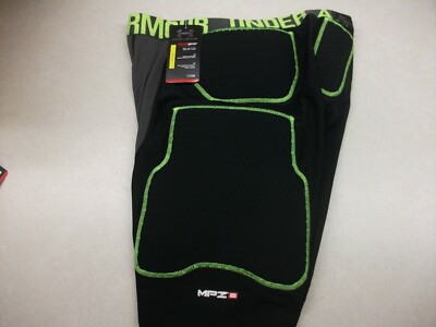 NWT Under Armour BLACK NEON Solid Padded Compression Shorts 1221715 019 Sz XL 