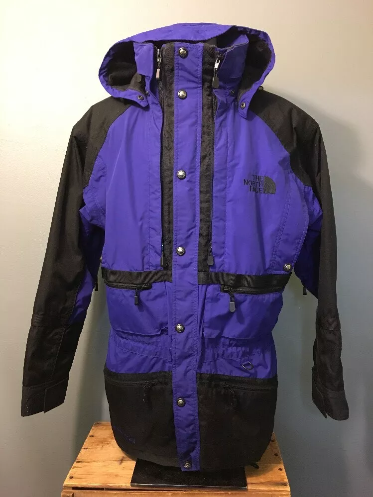 Vtg 90s North Face Steep Tech Blue Black Parka Jacket Mens XL