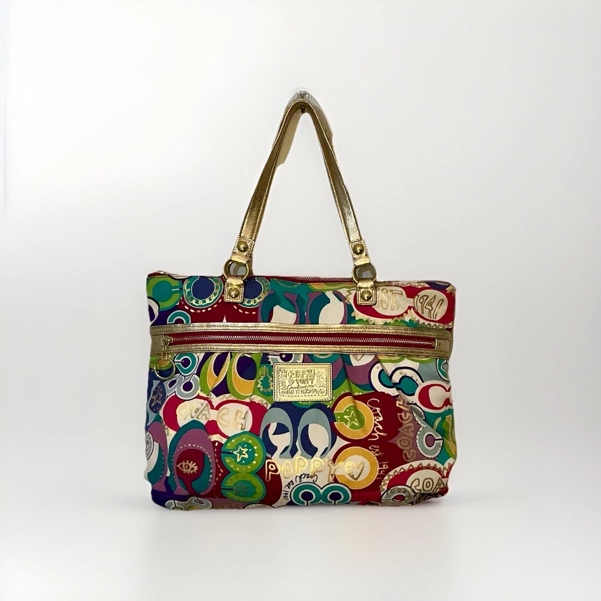 Coach Poppy Graffiti Glam Tote for sale | eBay