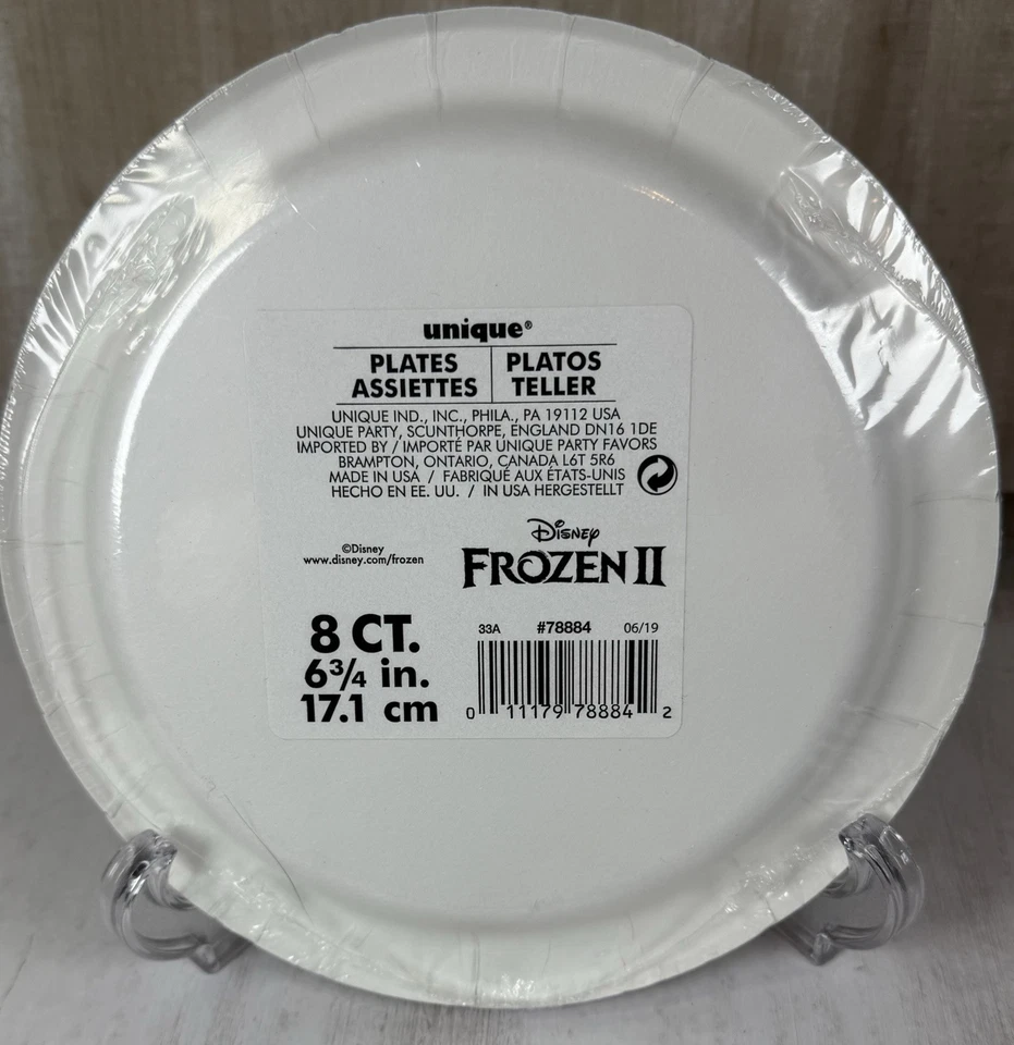 迪士尼 FROZEN 派对 40 克拉甜点纸盘 6.75 英寸(5 件 8 克拉) — 第 3/3 张图片