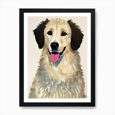 Kuvasz 3 Watercolour Dog Art Print Framed Wall Art Poster Canvas Print Picture