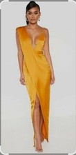 Pretty Little Things Women's Yellow Asymmetrical Sheath Dress