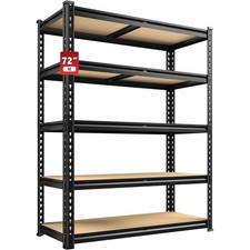5 Tier Heavy Duty Storage Shelves Garage Shelving Unit Adjustable Utility Rack