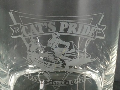 Vintage 2000 CAT'S PRIDE ARCTIC CAT RIDERS CLUB ROCKS GLASS - Snowmobiling