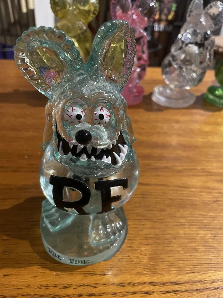 Raro Funko Wacky Wobbler Rat Fink Cristal Resina Juego De 5 Verde Rosa Azul Amarillo Foto 2 de 4