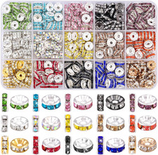 450 Pcs 10Mm Spacer Beads for Jewelry Making, 15 Colors Rondelle Bead Spacers Bo