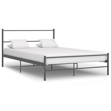 Metallbett Bettgestell Bettrahmen Doppelbett Bett 160x200 cm Grau aus Metall