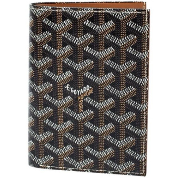 Goyard Leather Passport Holder Wallet/Organizer Brown Preowned