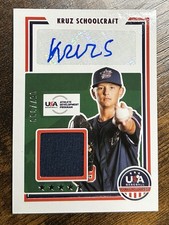 2022 Panini Stars & Stripes USA Kruz Schoolcraft Game Used Auto /399 (READ)