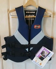 Stearns Neoprene Type III Life Jacket Ski Vest V-Flex Black Blue X-LARGE NEW