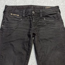 Herrlicher Piper 5649 Damen Jeans 28/32 Schwarz Gerade Niedrige Taille Stretch