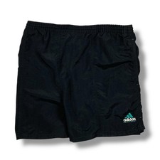 Vintage Adidas Equipment Swim Shorts Mens L Black Lined Beach Runner Shorts