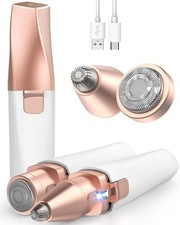 Eyebrow  Facial Hair Removal for Women: 2 in 1 Rechargeable Eyebrow Trimmer ...