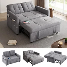 3 in 1 Convertible Sofa Bed 54" Sleeper Sofa Loveseat Velvet Futon Couch