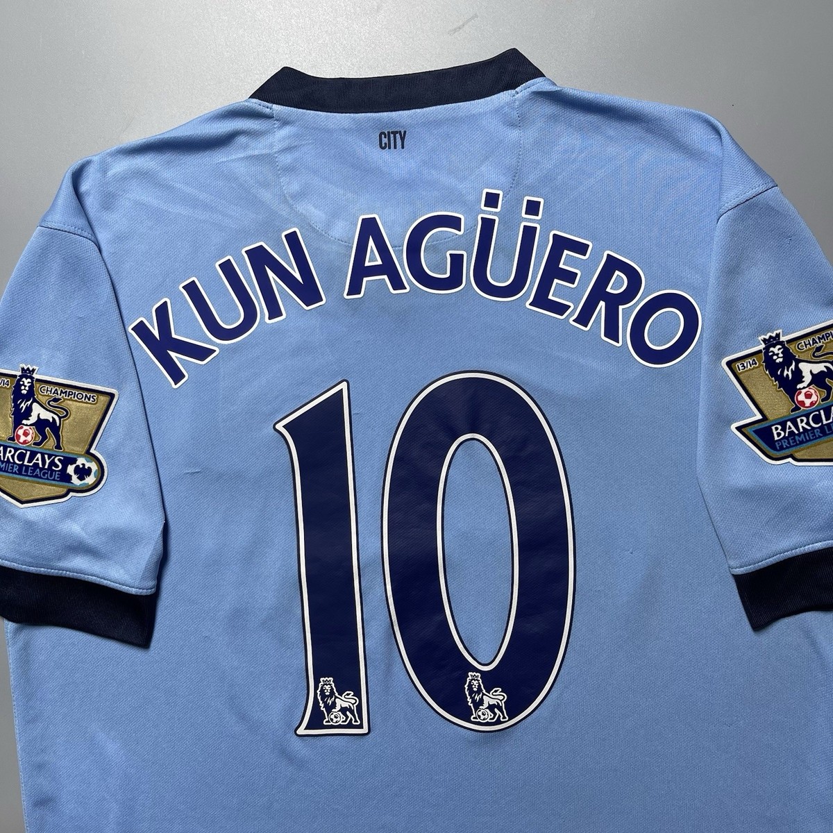 MAN CITY NIKE 2014/2015 FOOTBALL HOME JERSEY #10 AGUERO SIZE “L