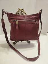 PELLE STUDIO Burgundy Pebbled Leather Shoulder/ Crossbody Bag