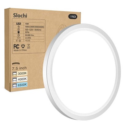 Flush Mount Ceiling Light Fixtures - 3000K-4000K-6500K & 100W Equivalent Flat...