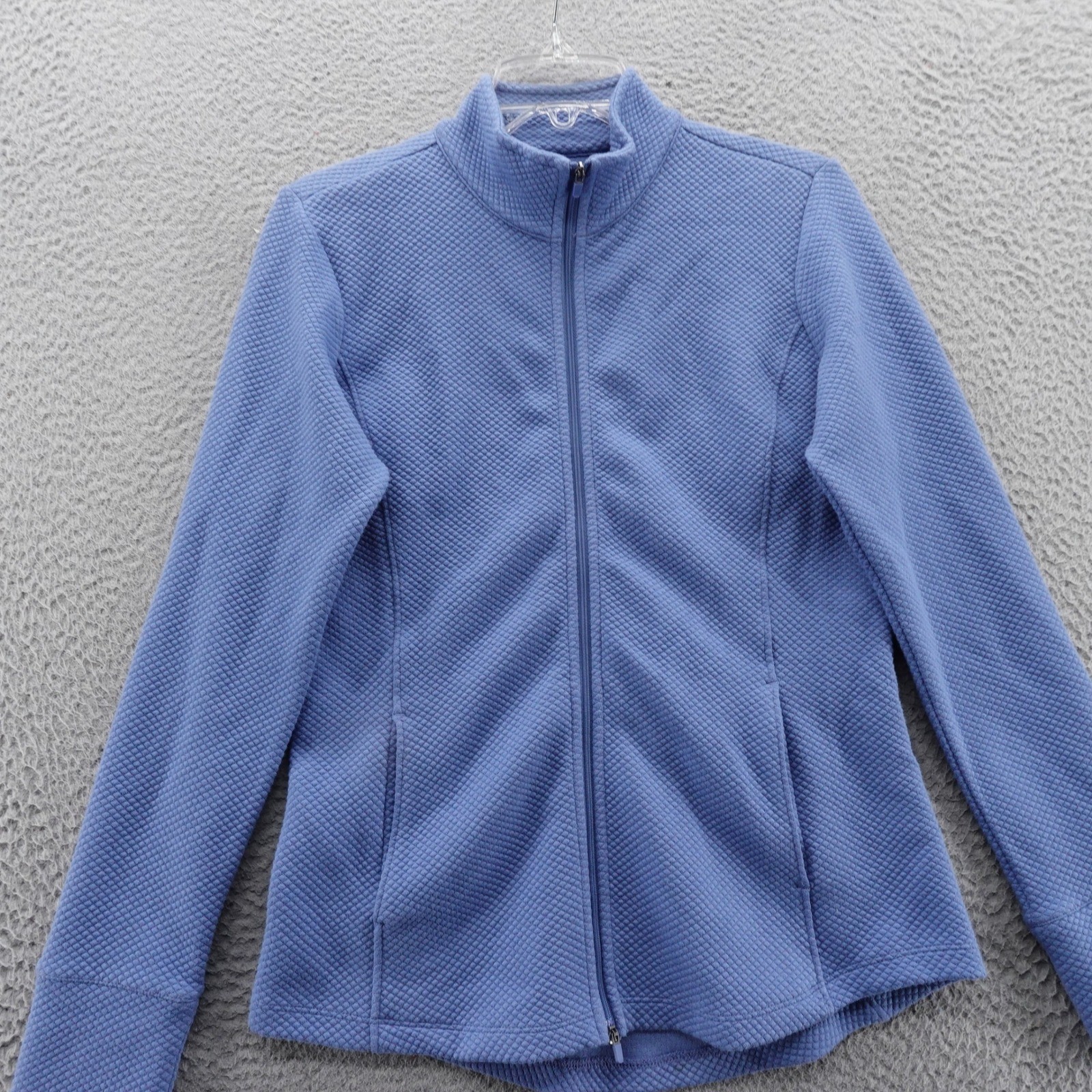 Walter Hagen Womens Clubhouse Full Zip Jacket Mid Blue Textured Small NEW