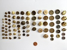 82 Vintage Gold & Brass Tone Mixed Buttons