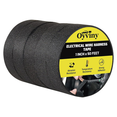 Electrical Wire Harness Cloth Tape - 1 Inch X 50 Feet, Self-Adhesive, Noise Damp