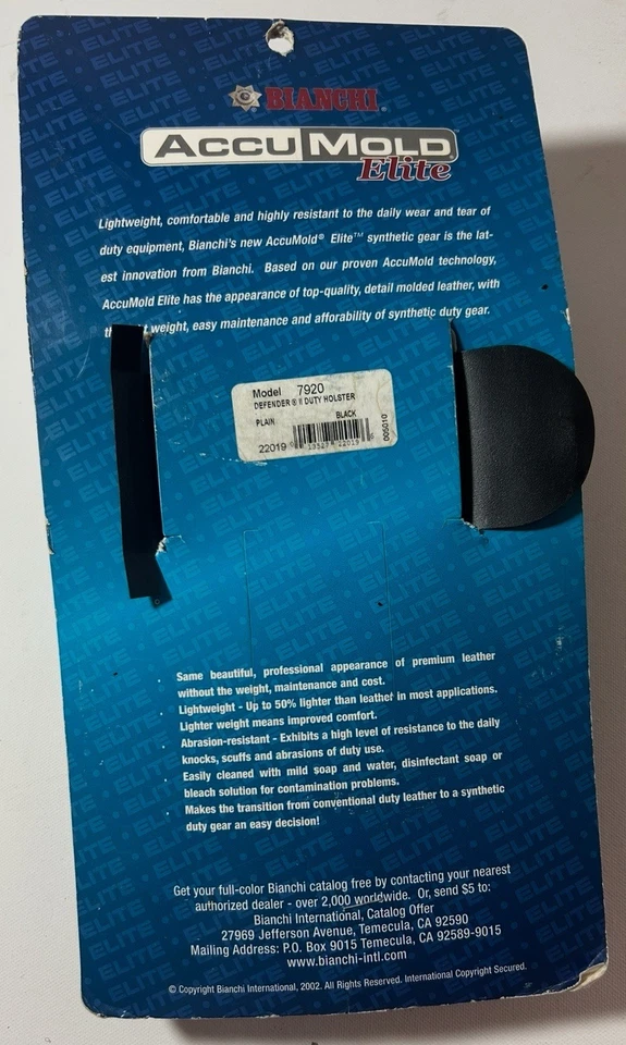 BIANCHI 7920 ACCUMOLD ELITE DEFENDER II DUTY HOLSTER BASKET 22051 GLOCK 17 23 - Image 2 of 2