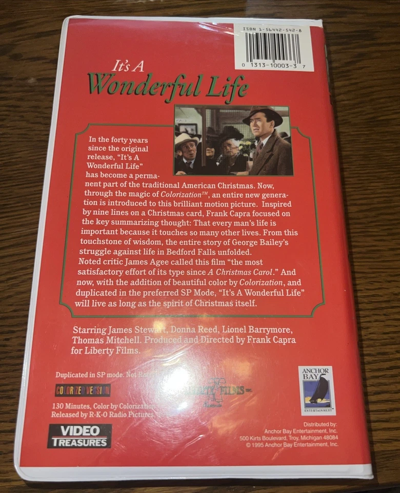 Its a Wonderful Life VHS (1946) Colorized Version 50th Anniversary James Stewart - Image 2 of 2