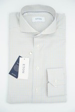 Eton Shirt Signature Twill Convertible Single Cuff Size Slim Fit Size 40 15 3/4