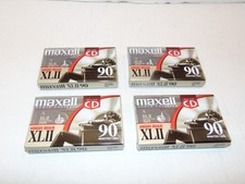 4 Maxell XLII 90 Minutes High Bias Blank Audio Cassette Tape Brand New Sealed
