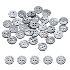 30 Pcs 9mm Mother of Pearl Buttons, 4 Holes MOP Pearl Shell Buttons, Gray