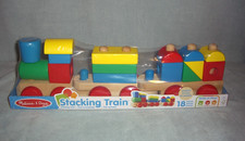 Melissa  Doug Classic Wooden Toddler Toy  STACKING TRAIN  18-piece Set 00572
