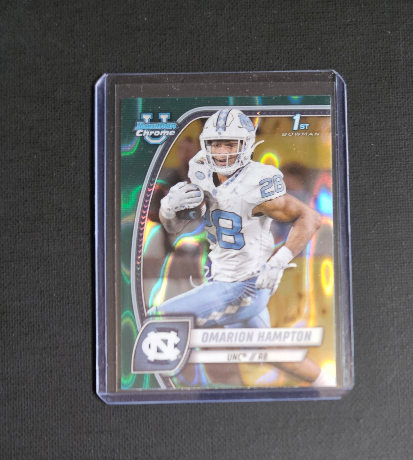 2024 Bowman Chrome U- Omarion Hampton #198 Teal Lava Refractor  (RC)