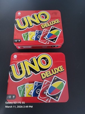 2 New Packs UNO Deluxe Card Game New