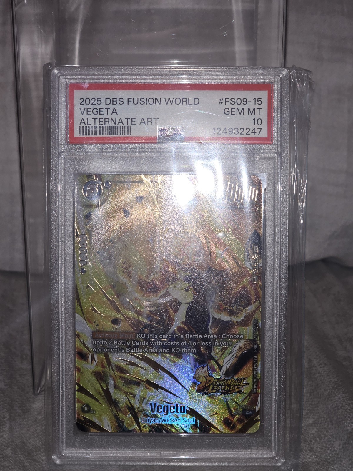 Dragon Ball Super Fusion World Shallot Deck Vegeta Alt Art FS09-15 PSA 10 Grade view 6