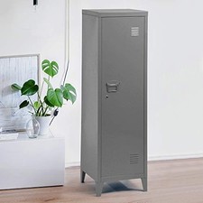 Single Metal Locker Storage Cabinet with 3 Shelves Scandinavian Office